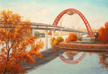 View of the Picturesque bridge in autumn. Romm Alexandr