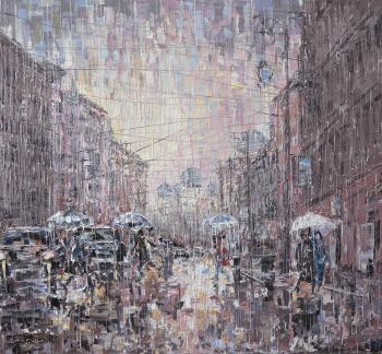 Last rain in Saint Petersburg (Saint Petersburg Oil Painting). Smirnov Sergey
