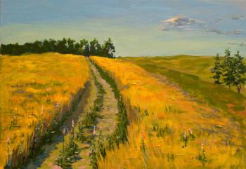 Summer evening in the field. Torzhoksky district (Canvas On Hardboard). Gubin Rodion