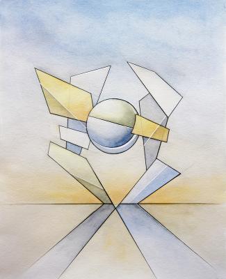 Suprematist composition with a ball