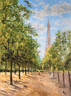 Park in Paris on sunny day. Lebedev Vladimir