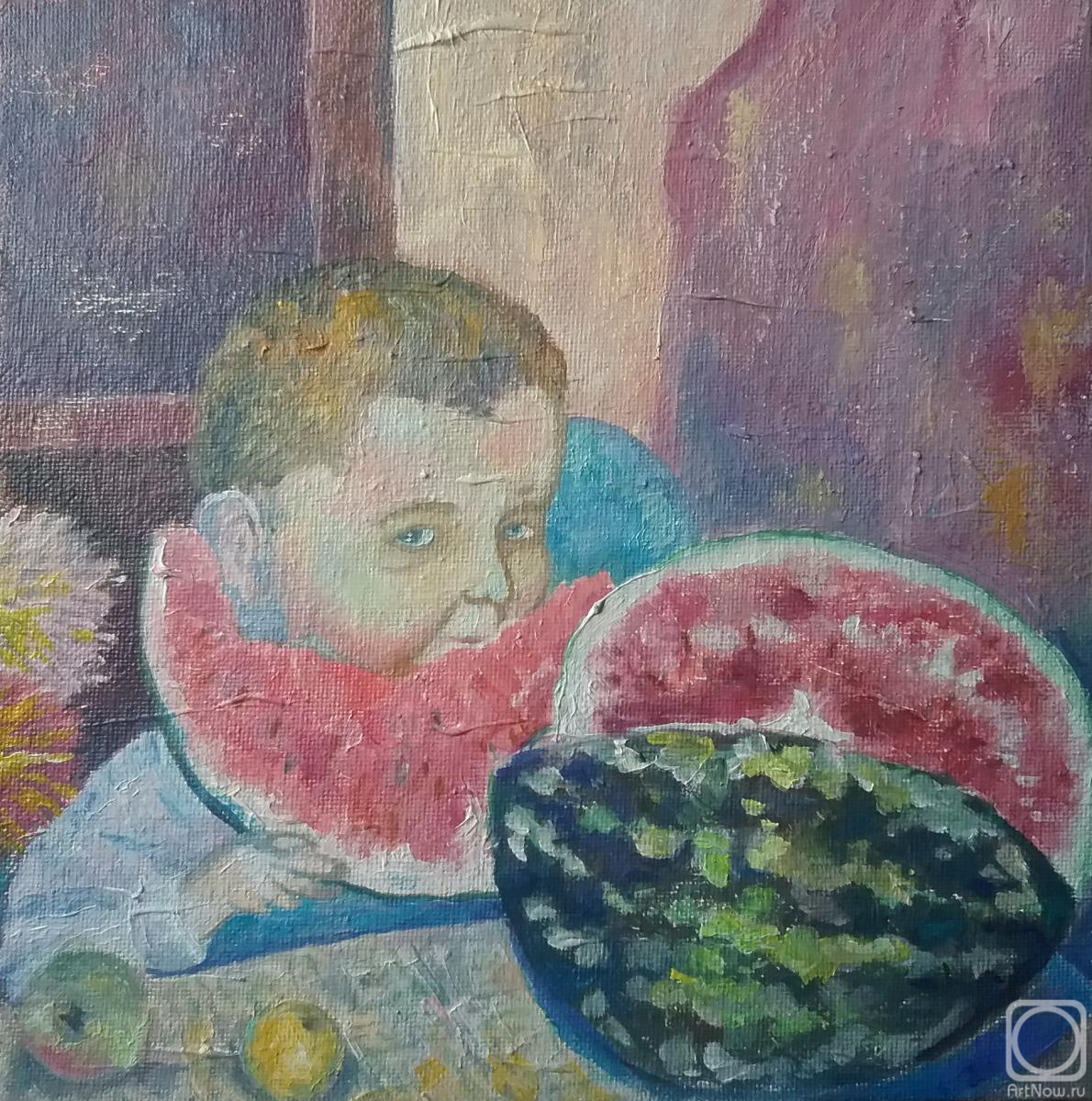 Klenov Andrei. A boy with a watermelon