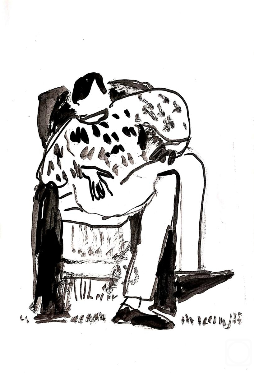 Kozlova Polina. Self-portrait with carpet number 1