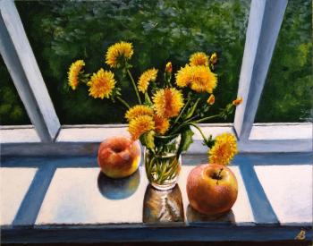 Dandelions on the Windowsill (Still Life On The Windowsill). Abaimov Vladimir