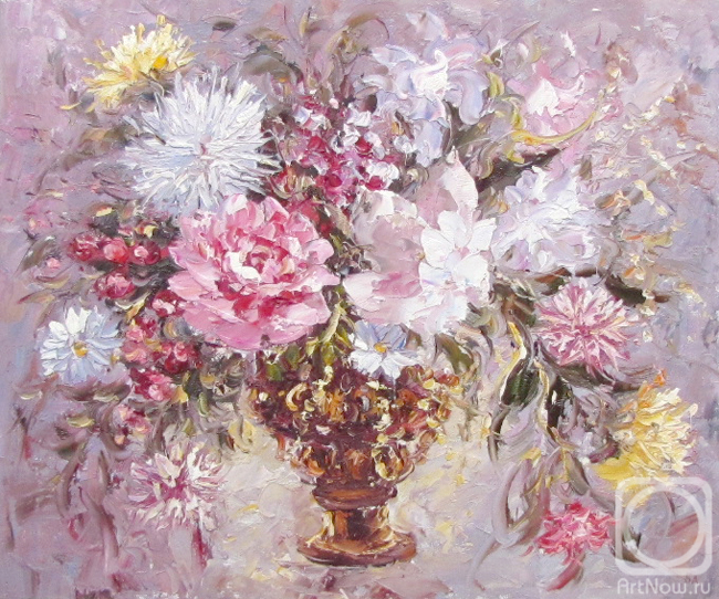 Burov Anton. Bouquet in a brown vase