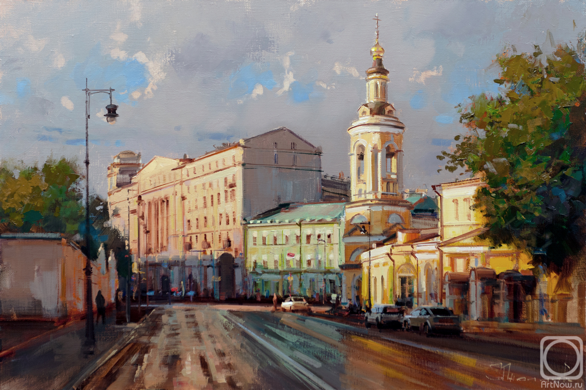 Shalaev Alexey. The golden hour. Arrow at the Church of the Nativity of the Virgin on Solyanka Street