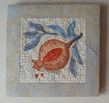 Decorative panel with mosaic Pomegranate