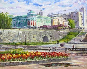 The dam. Time of tulips (May On The Plotinka). Tyutina-Zaykova Ekaterina