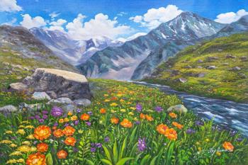 Mountains and flowers