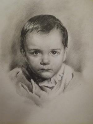 Portrait of a child in pencil. Selivanov Dmitriy