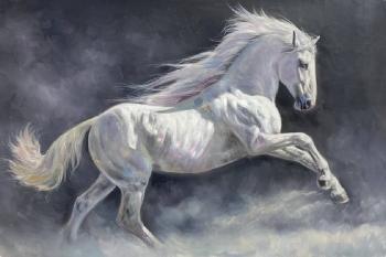 White horse (A Gift To A Horse Breeder). Kamskij Savelij