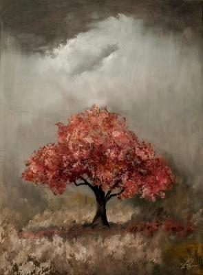 Red maple in Fall (Botanical Painting). Dobrotvorskiy Aleksey
