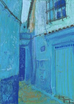 Blue Street of Chefchaouen. Morocco (Virtual Plein-Air). Horoshih Yuliya