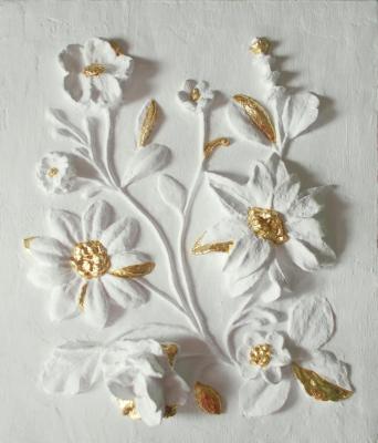 Flowers with gold decor" (from the series "White and gold")