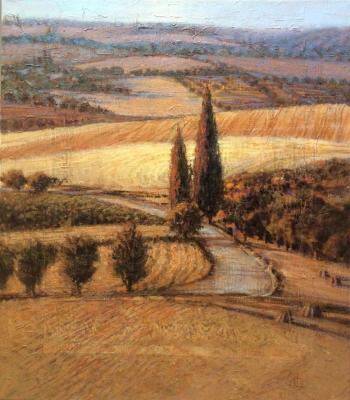 Golden fields .1 (Warm Gold Painting). Komarova Elena