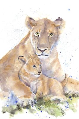 Lioness and cub
