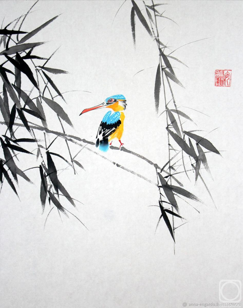 Engardo Anna. Kingfisher and bamboo