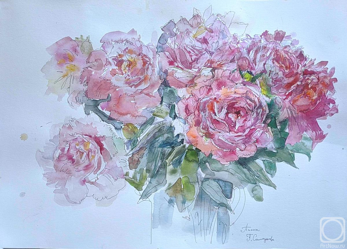 Samoshchenkova Galina. Bouquet of piones