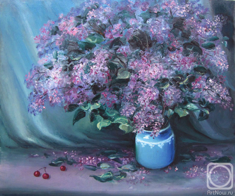 Malyshev Vitaliy. Lilac in a blue vase