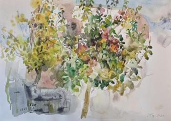 Garden,appletrees and boxes. Samoshchenkova Galina