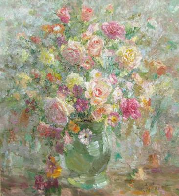 Zundalev Viktor Michaylovich. Roses in a vase