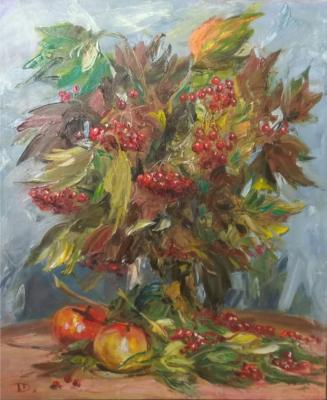 Still-life with a mountain ash and apples. Dyomin Pavel
