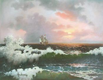 Sunset on open sea (Romanticsm). Vukovic Dusan
