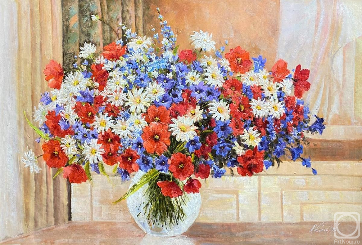 Vlodarchik Andjei. Cornflowers, daisies, poppies