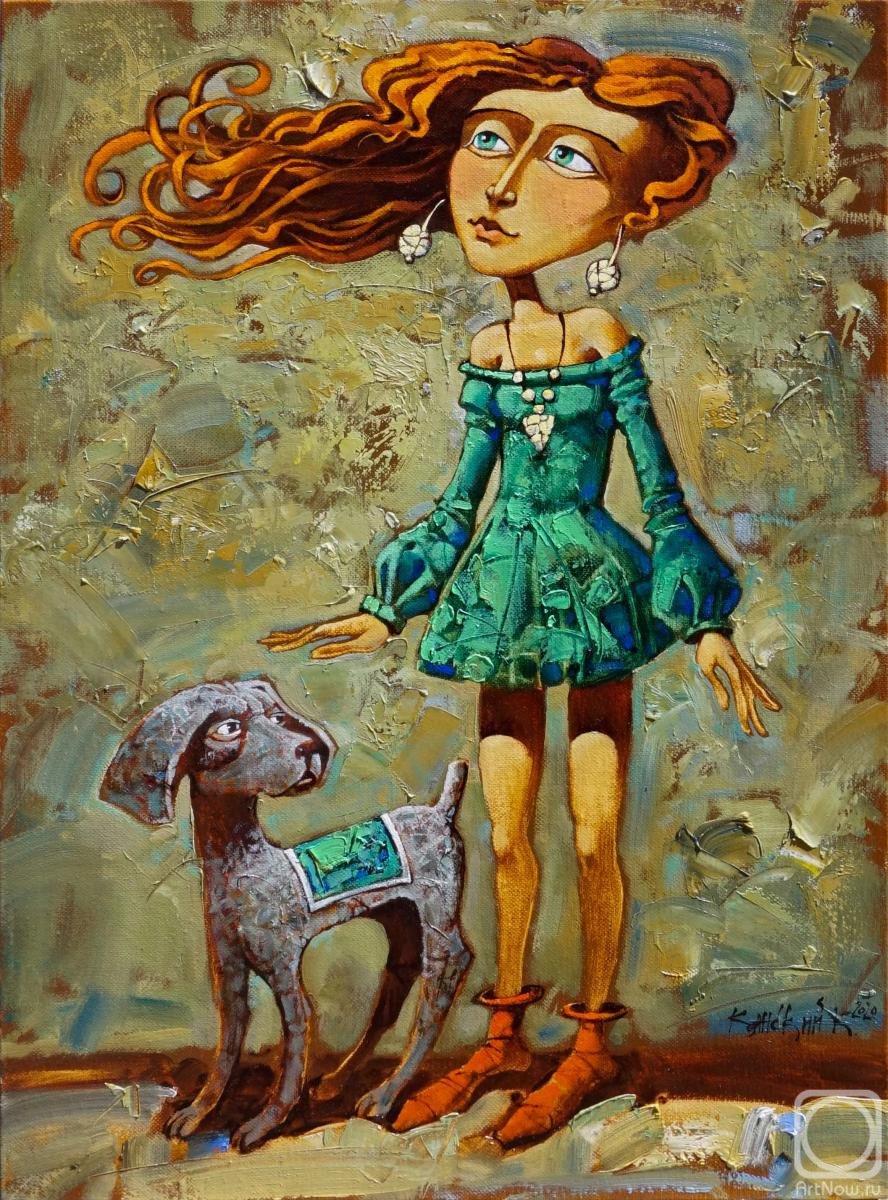 Kansky Constantin. Girl with a dog
