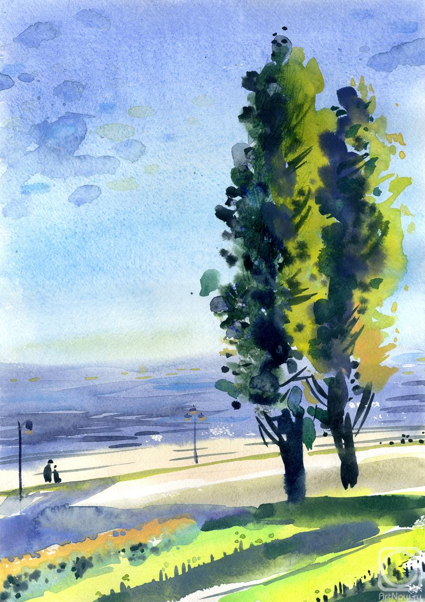 Stolyarova Olga. Poplars on the embankment