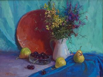 Still life with cherries (45X60 Cm). Ryzhenko Vladimir