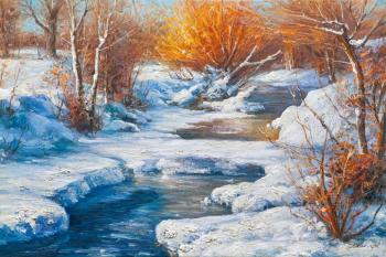 By a non-freezing stream in November (Winter Stream Painting). Vlodarchik Andjei