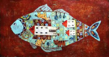 Painting Abstract fish. Razina Elena