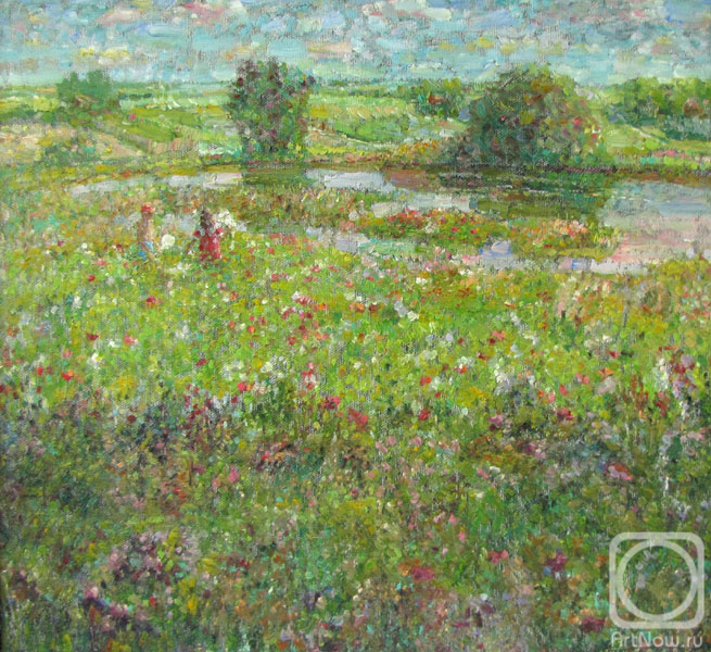 Zundalev Viktor. Children in the flower field