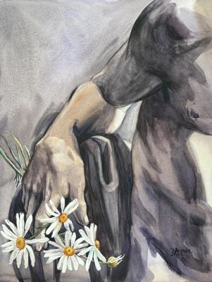 Strength and tenderness (Flowers And Portrait). Veyner Nataliya