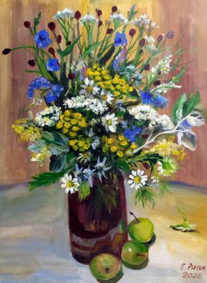 A bouquet of wild flowers (Oil Painting Wild Flowers). Ripa Elena