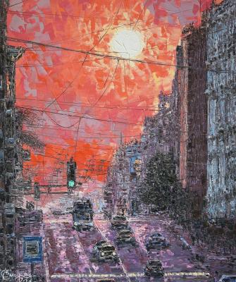 Ruby sunset (Contemporary Russian Painting). Smirnov Sergey
