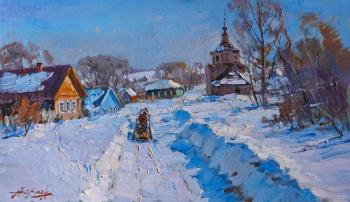 Snowy Winter (Oil Paints On Primed Hardboard). Yurgin Alexander