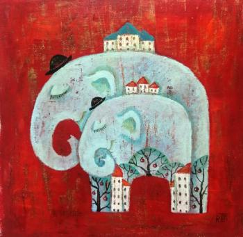 Elephants for happiness. Razina Elena