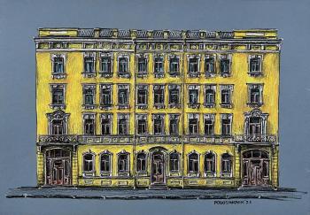 Front view of a 19th century building in St.Petersburg #2 (Vivid Colors). Podosinovik Sasha