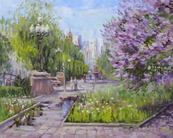 Lilac day. Alley (A Picture Of A View Of St). Tyutina-Zaykova Ekaterina