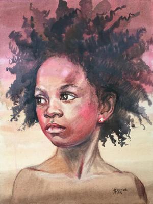 Portrait of a black girl (Portrait Of A Graphic Artist). Veyner Nataliya