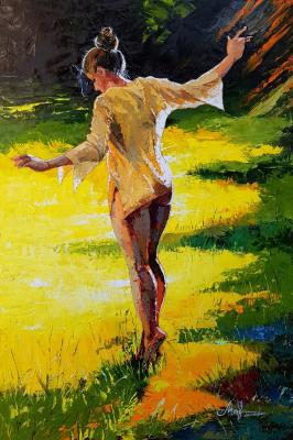 Girl in the meadow. Movsisyan Tigran