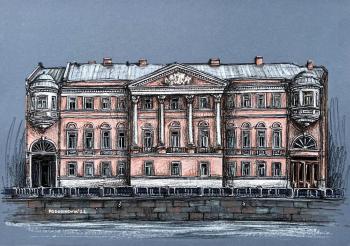 Front view of a 19th century building in St.Petersburg #4 (Detailed Painting). Podosinovik Sasha