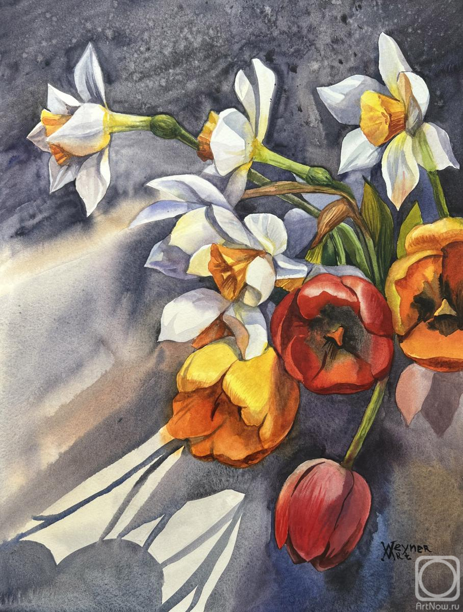 Veyner Nataliya. Tulips and daffodils