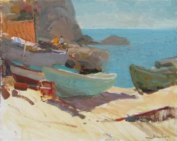 Summer sunlight at the boat station (Work From Nature). Makarov Vitaly