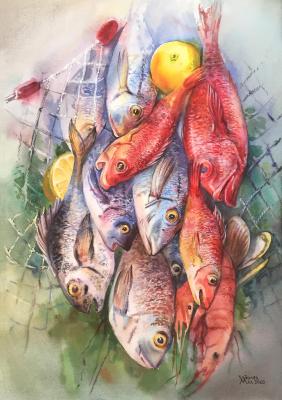Dorado and perches (Silver And Red Fish). Veyner Nataliya