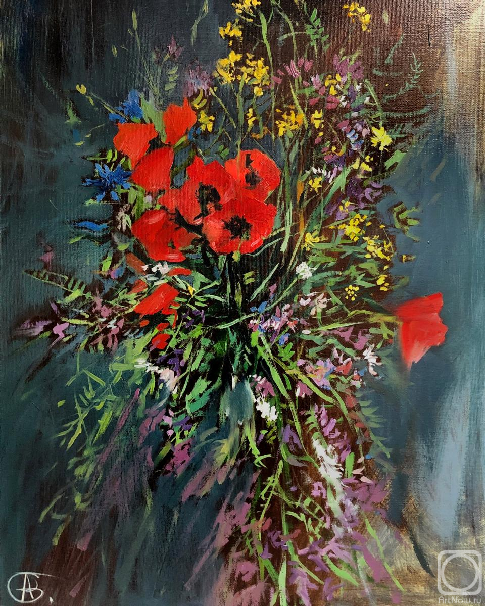 Stavinova-Vasileva Anastasiya. Bouquet with poppies