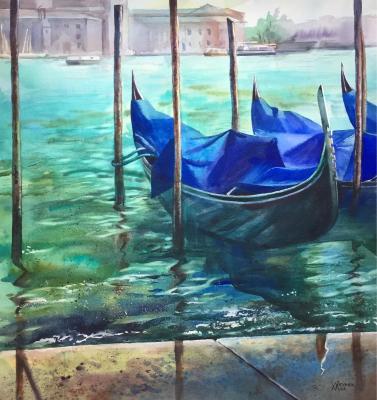 Venetian gondolas (Italy Painting To Buy). Veyner Nataliya