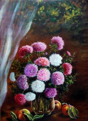 Still-life with Asters and Apples (A Still-Life With Flowers). Abaimov Vladimir
